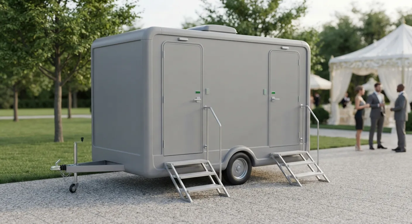 2 stall restroom trailer from our Renton fleet
