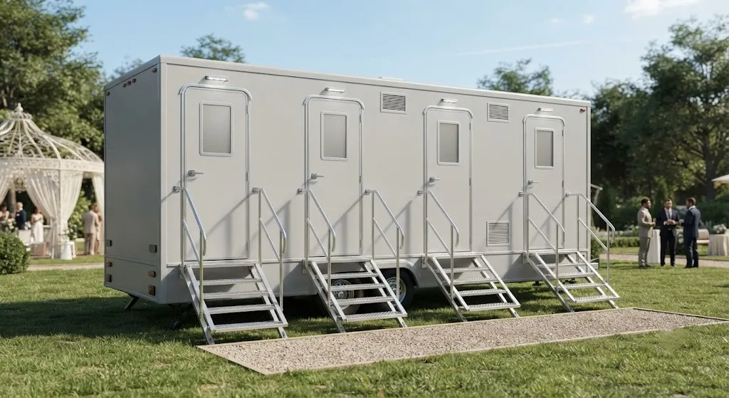 4 stall restroom trailer from our Renton fleet